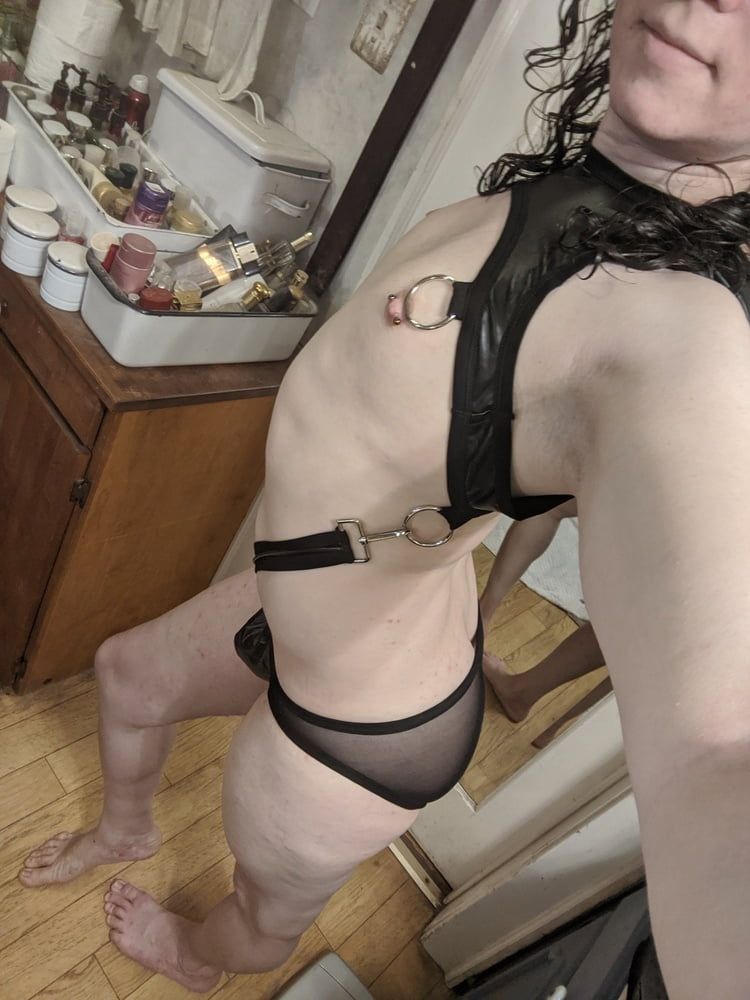 Leather and Mesh Singlet #15