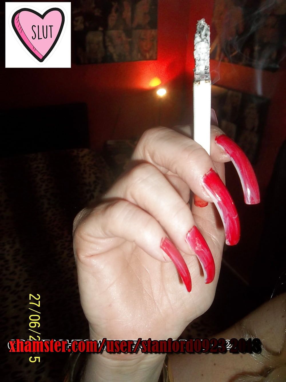 LONG NAILS SMOKING SLUT #18