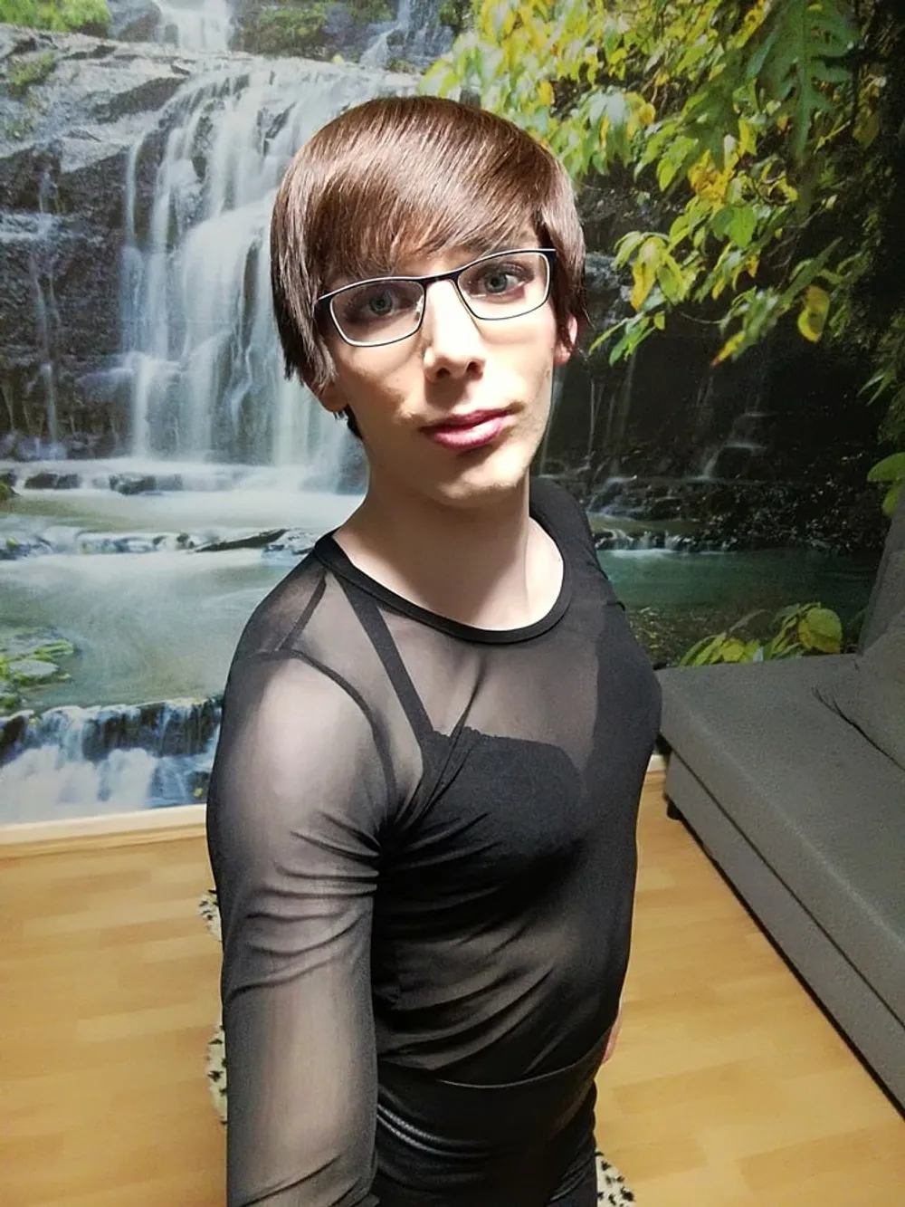 Sissy Faggot In Black #9