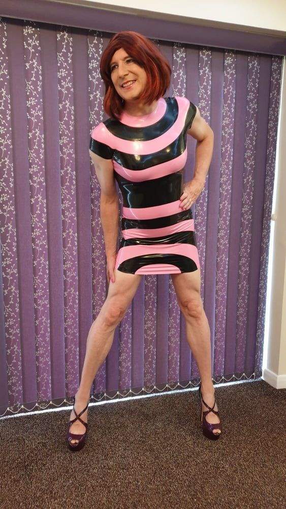 Sissy lucy in Latex and Chastity cage #7