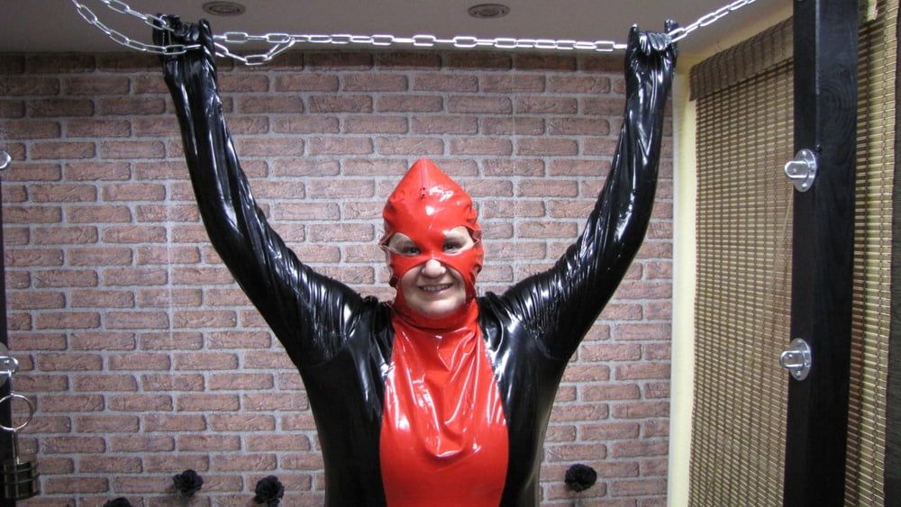 The whole body latex suit ...
