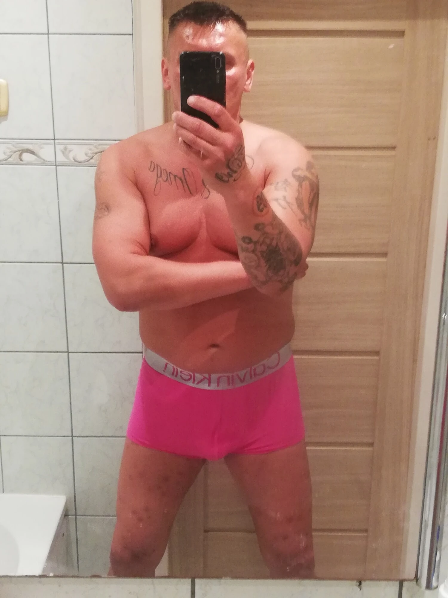 Pink boxer shorts 