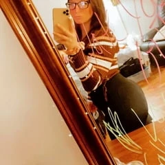 I posed in a striped tight sweater for my 70f lesbian maid