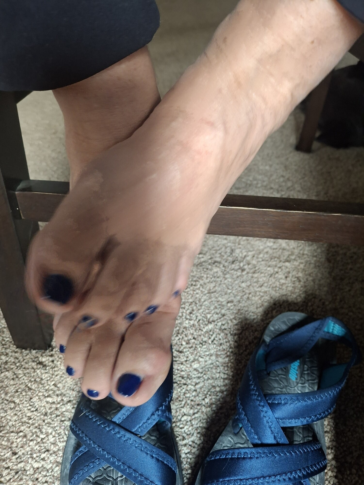 Cute Blue toes under the table #9