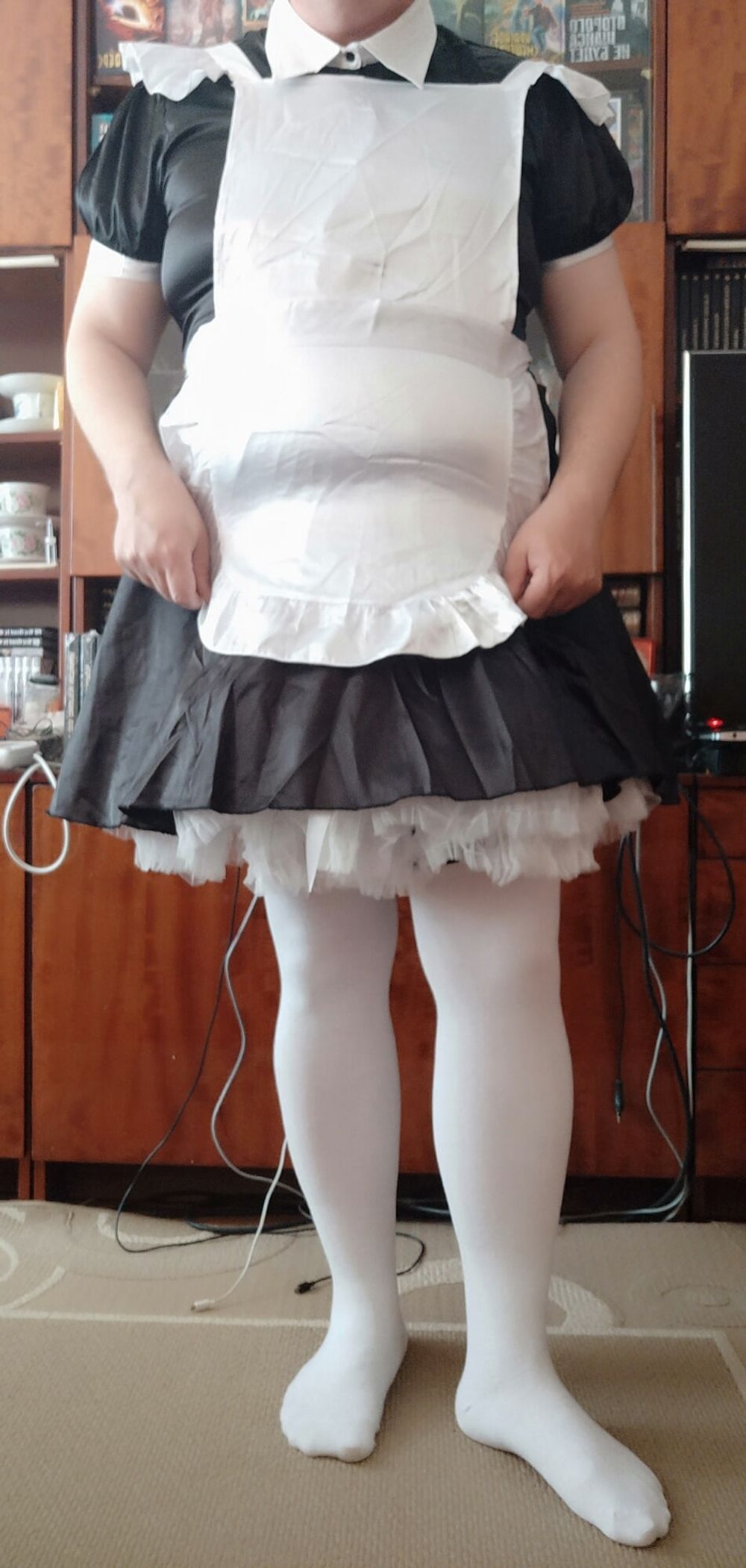 Sissy maid Aleksa dressing and undressing #9