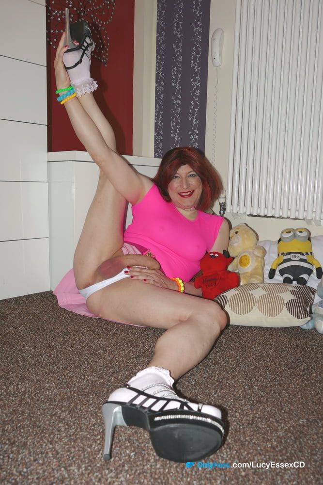 Silly sissy Lucy playing with my cuddly toys and hard cock #8