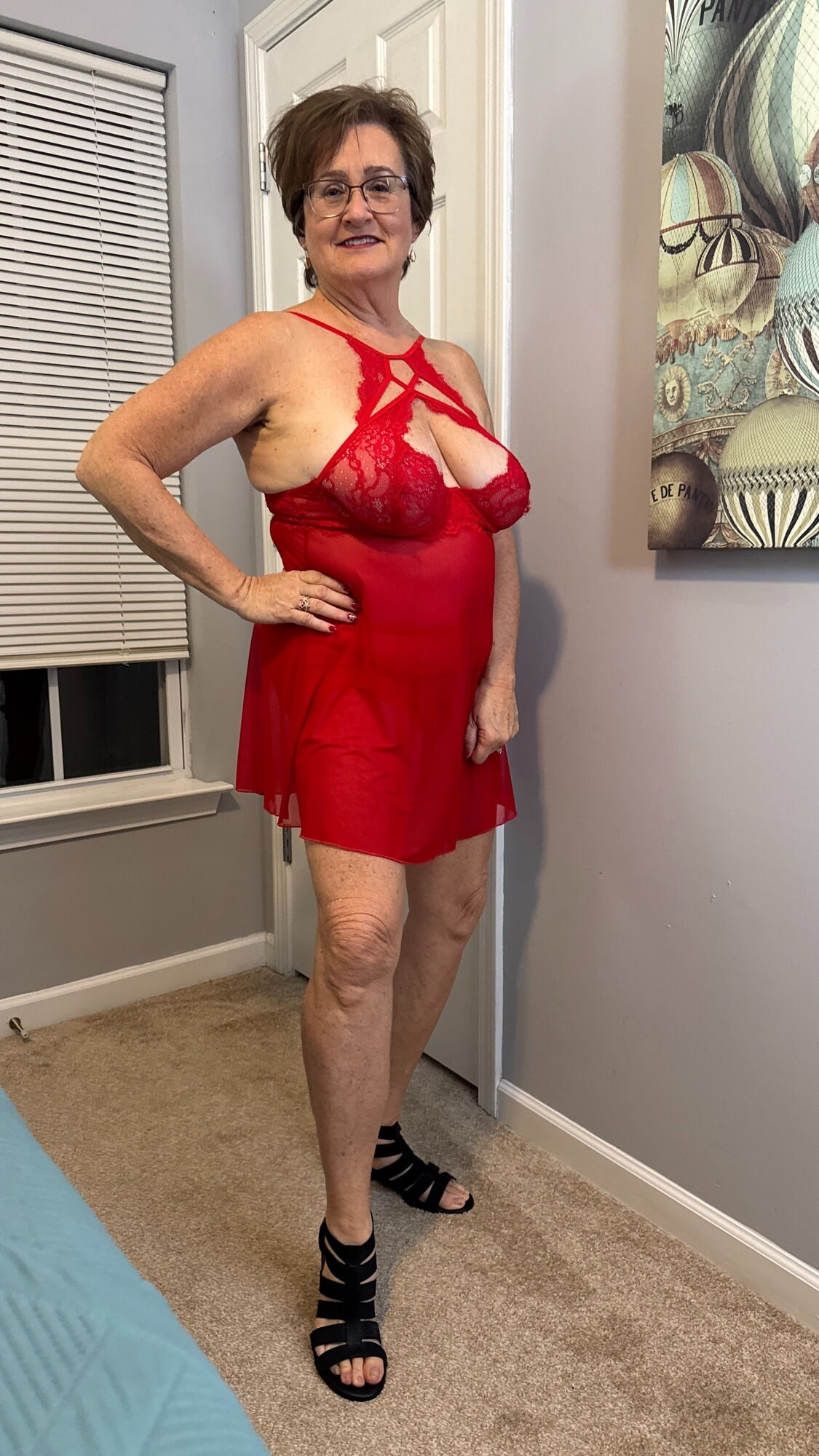 70yo GILF in Red Lingerie #5