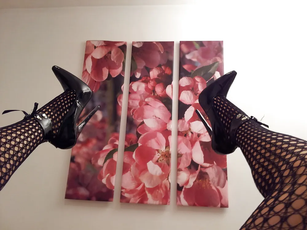 Fishnets and extreme fetish heels #14