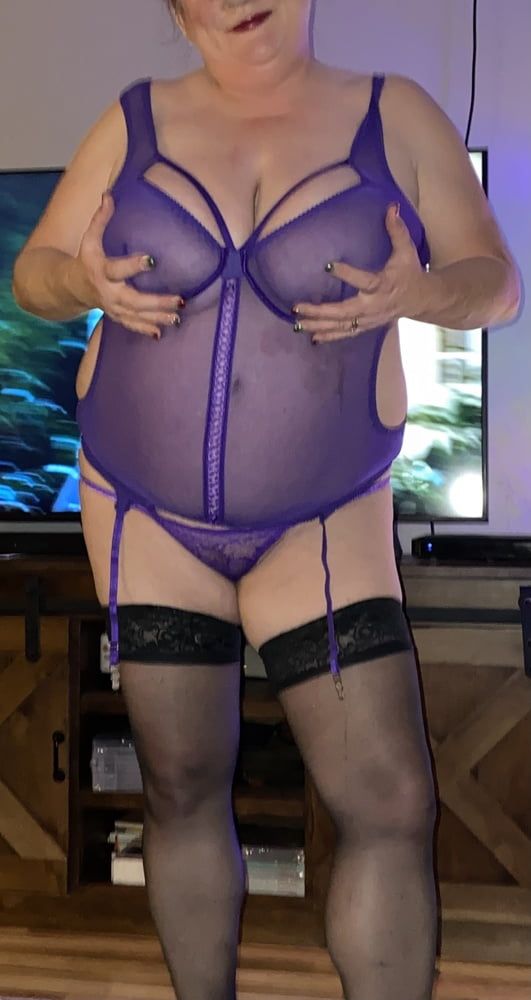 BBW wife in purple lingerie #24