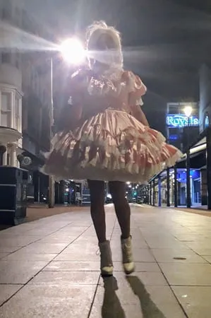 satin sissy in town centre         