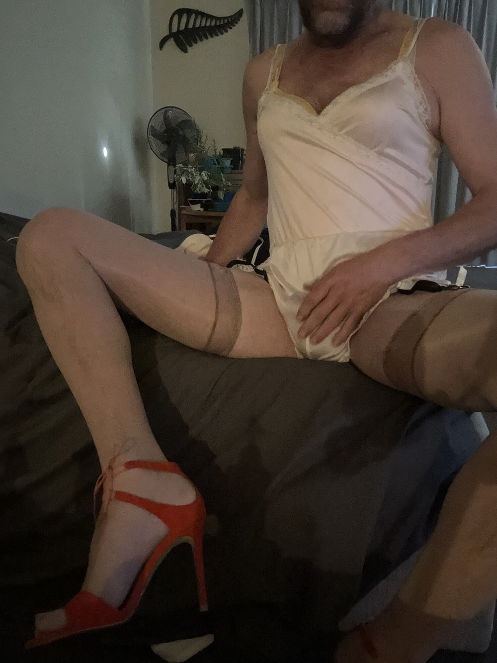 Light green corset orange high heels  #16