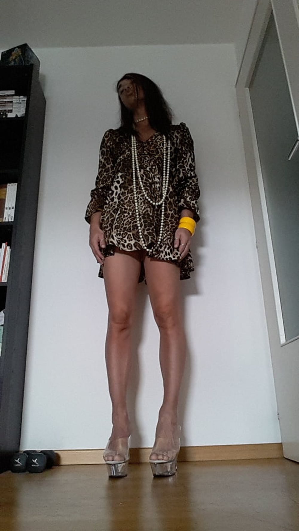 Tygra in her new leopard dress. #22