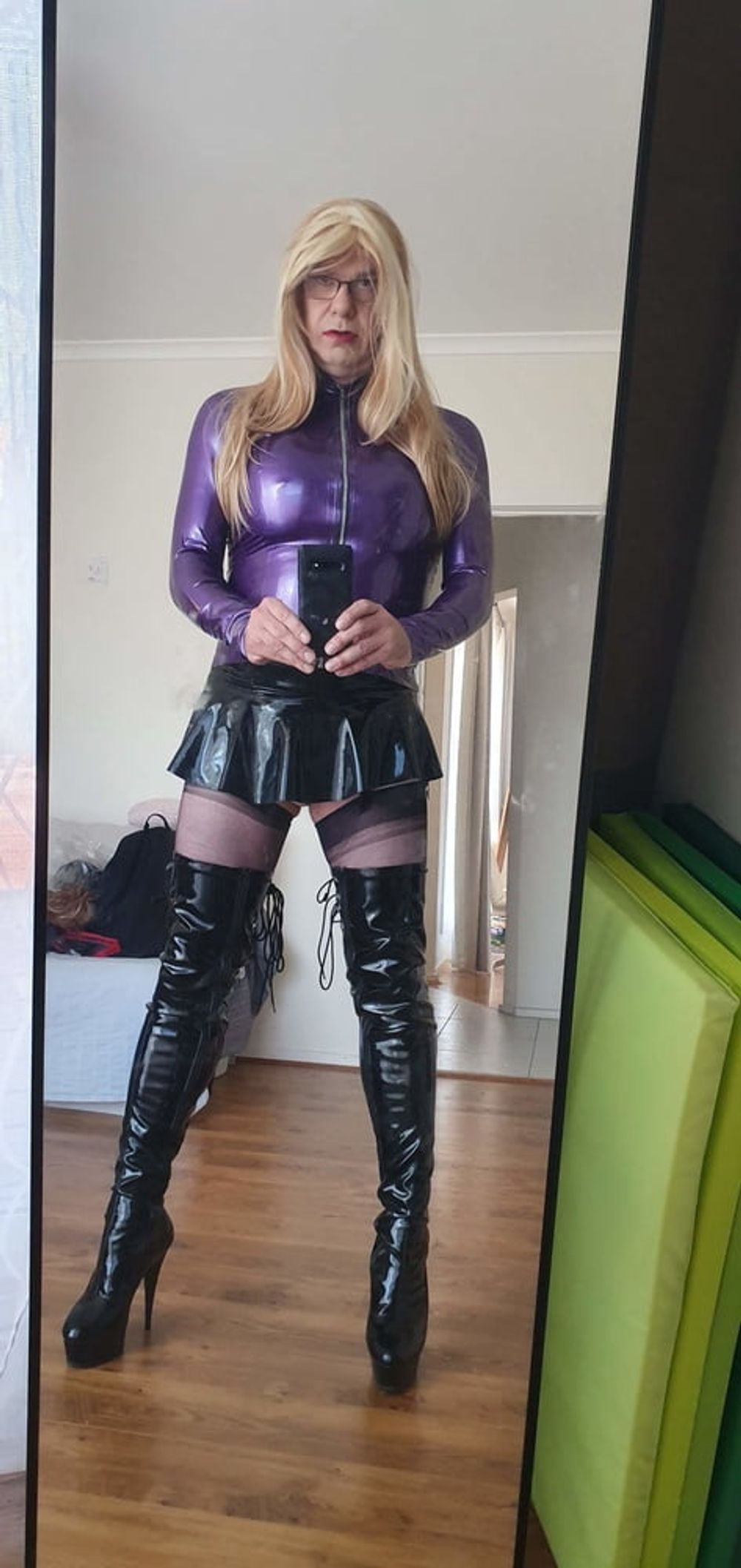 Purple Latex and Long Blonde #8