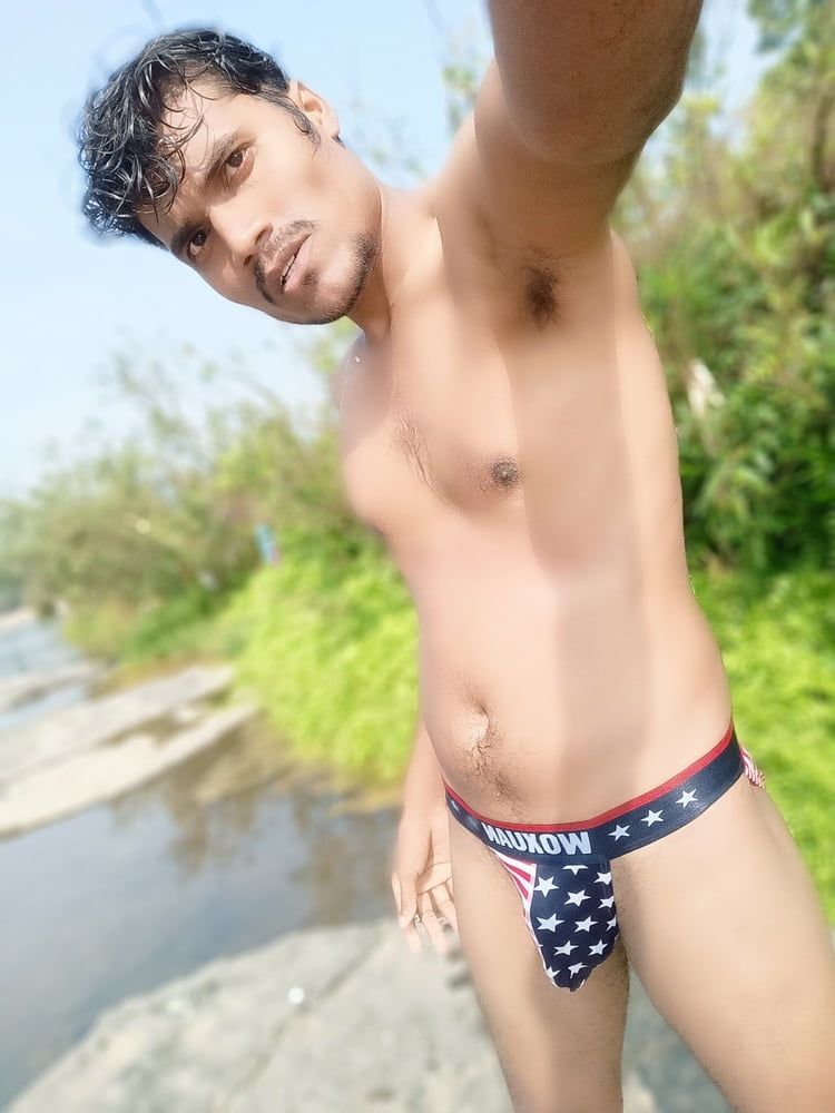 Hot photos shoot in river side bathing time  #24