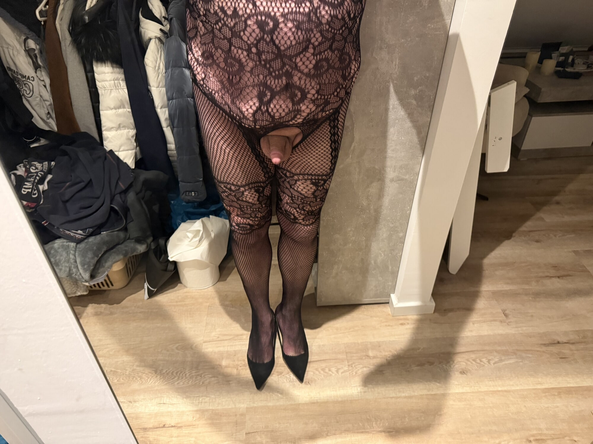 Mein crossdresser Ehemann bevor er gepegged wird 