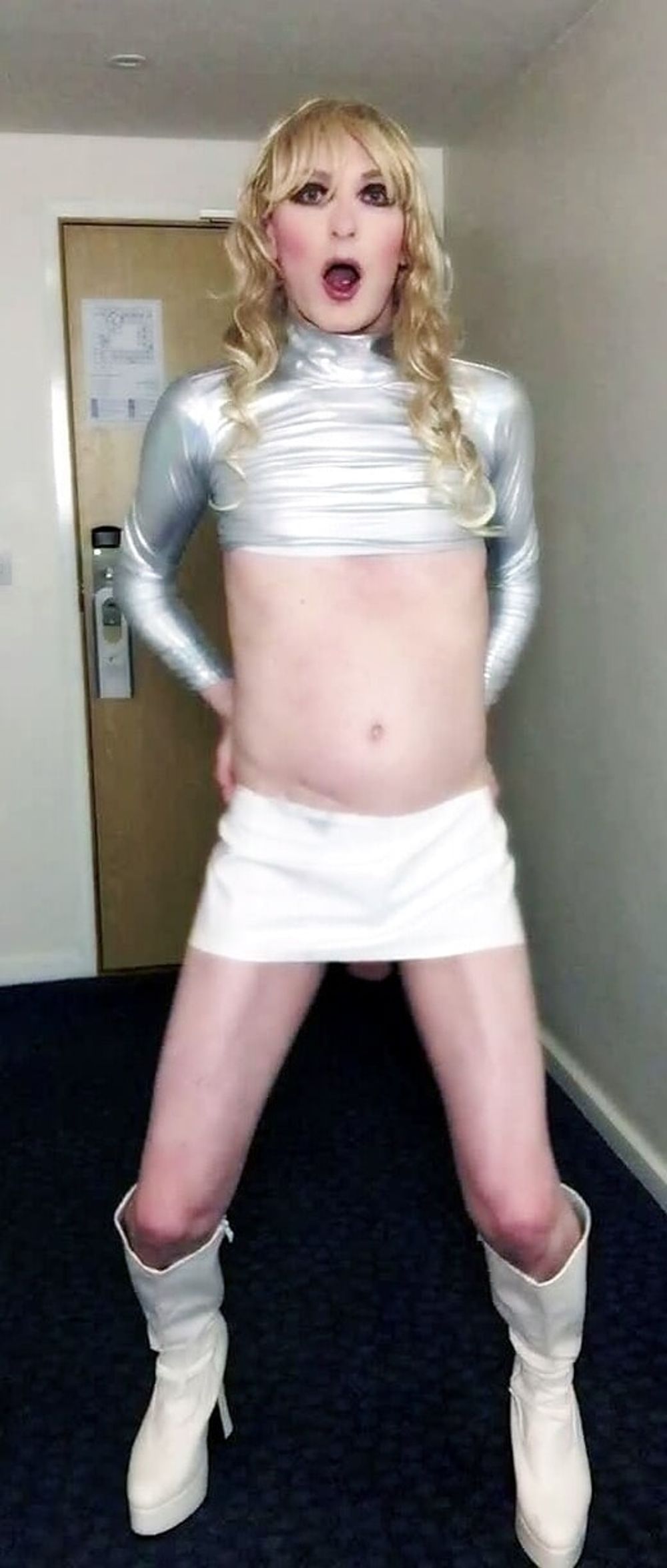 Sissy poses in silver #15