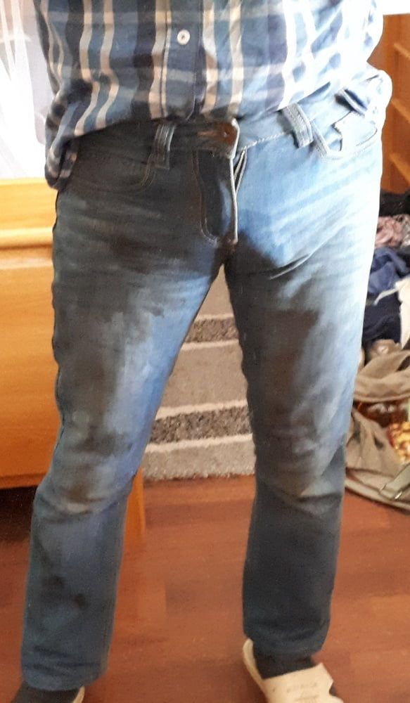 tight jeans, cum stained and pissed #4