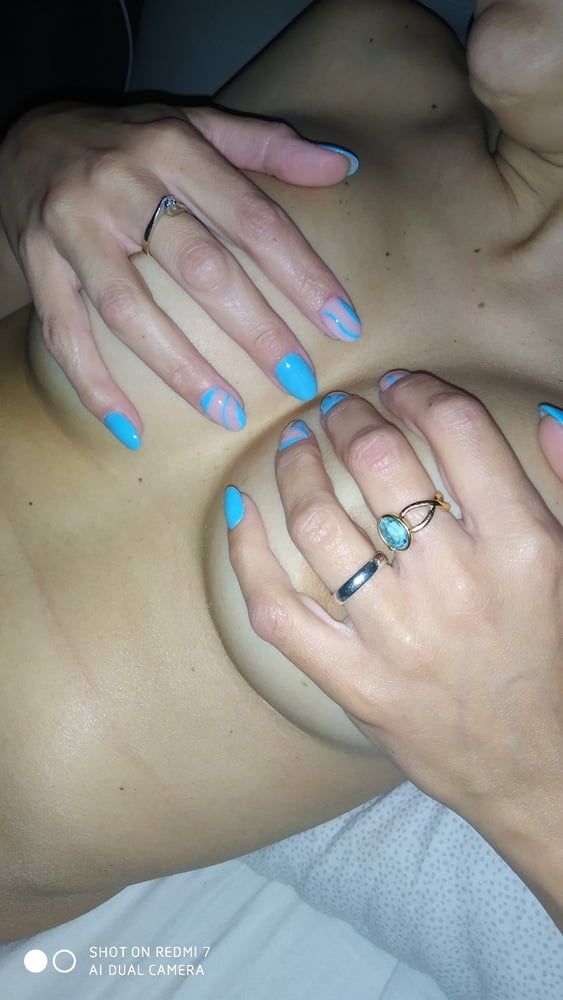 wife shows new nails on dildo and tits #2