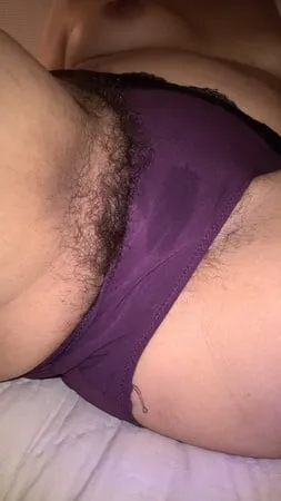 hairy wet wife in purple panties         