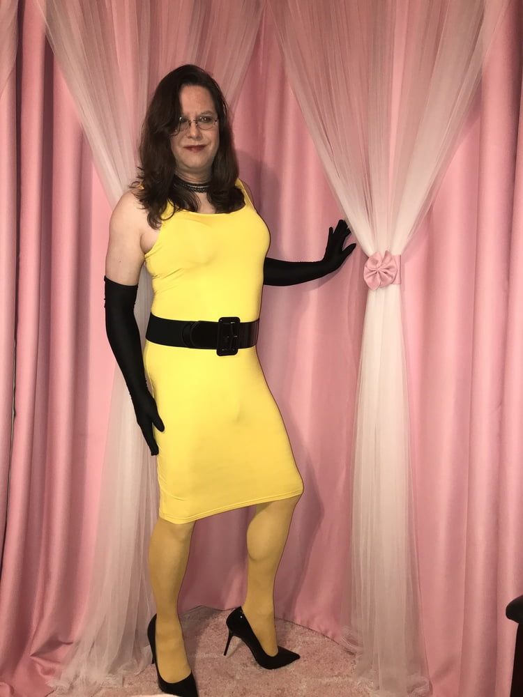 Joanie - Yellow Pencil Dress #5