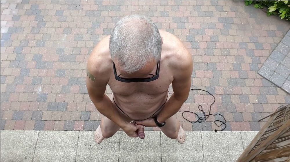 public outdoor exhibitionist bondage jerking show #59