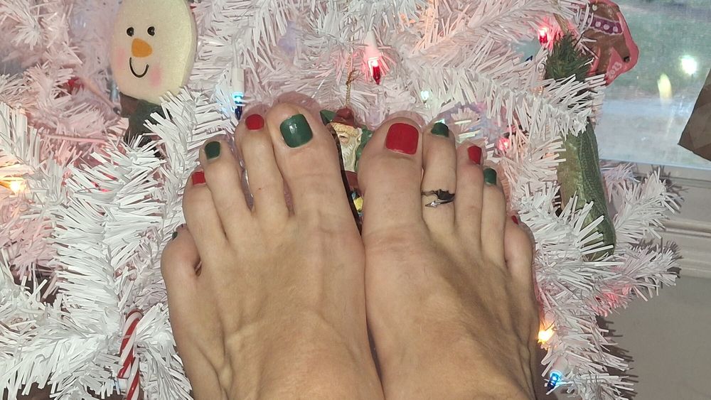 My cute toes next to the Christmas tree #6