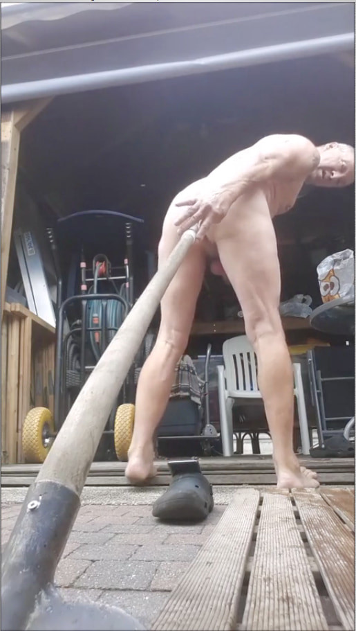 grandpa exhibitionist outdoor cumshot with a pole in my ass #5