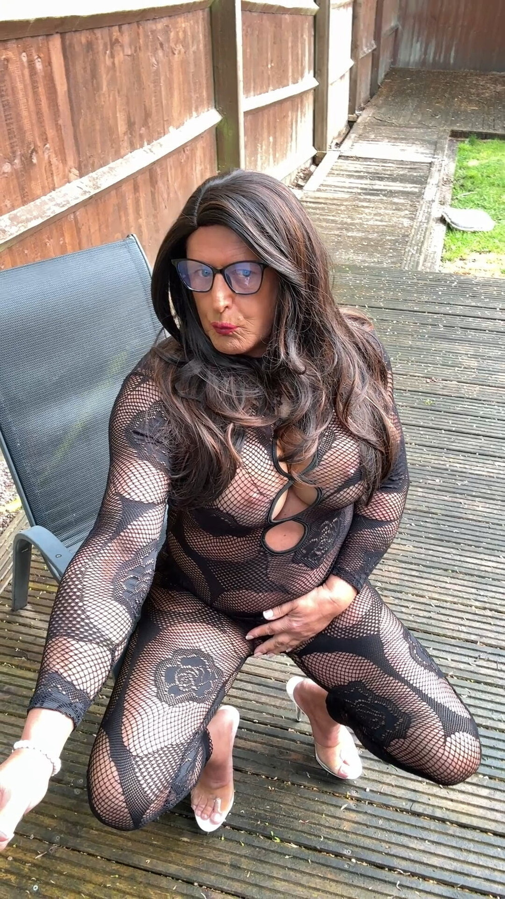 Sexy Crossdresser kellycd2022 in fishnet body stocking  #18