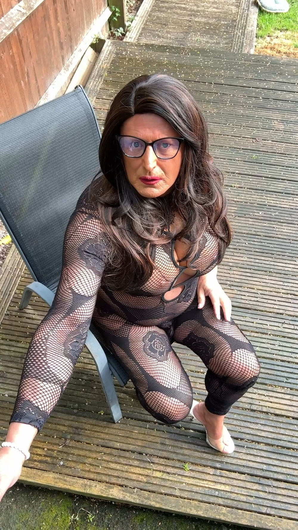 Sexy Crossdresser kellycd2022 in fishnet body stocking  #10