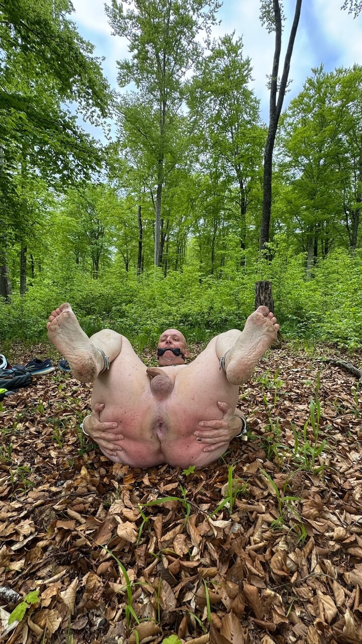 Fag Christoph Straubinger naked in the forest #15