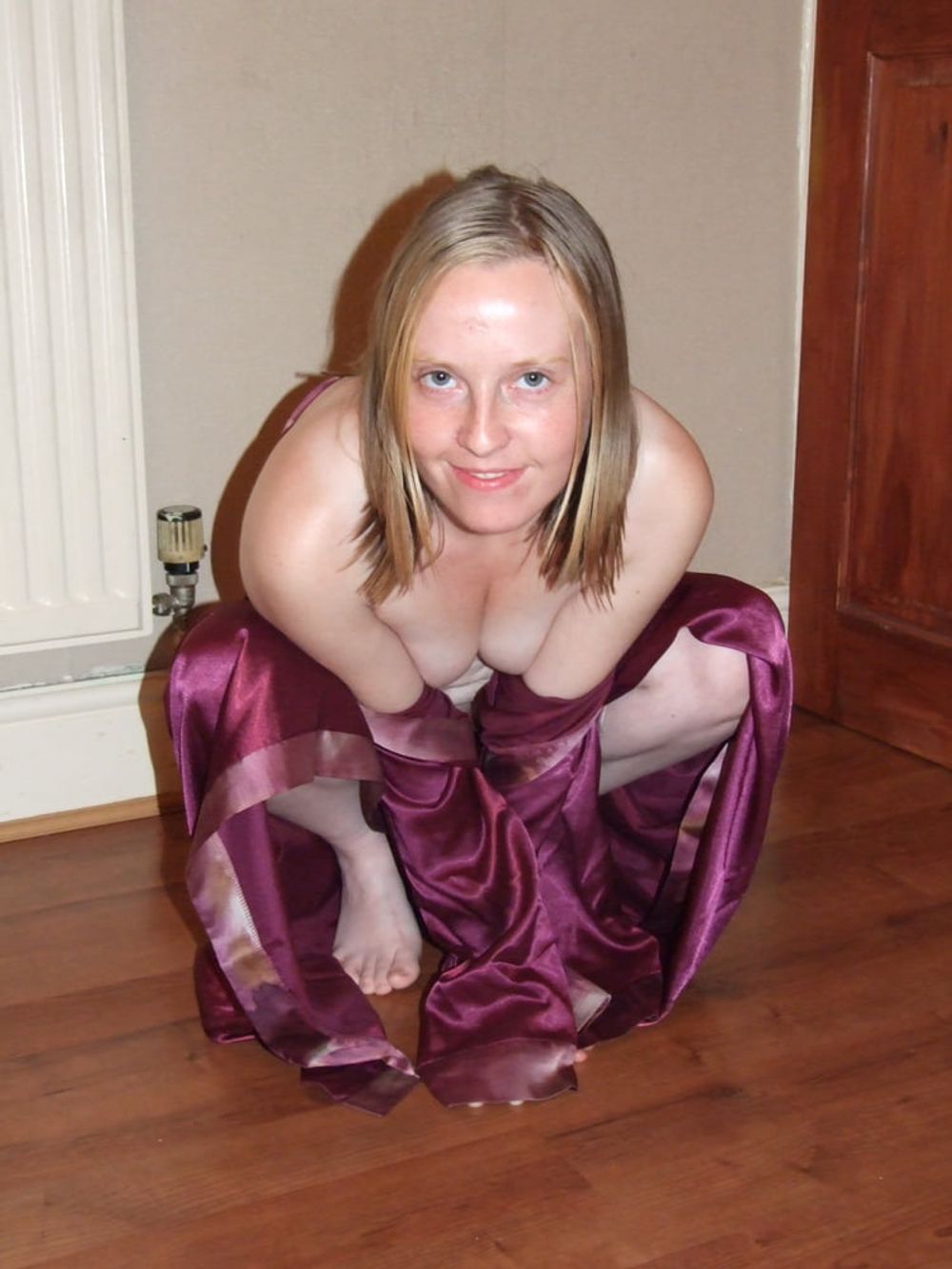 Young wife posing in silk nighty #15