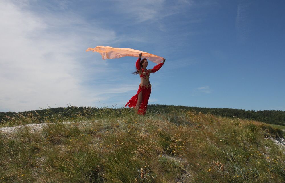 On top with an orange shawl #35