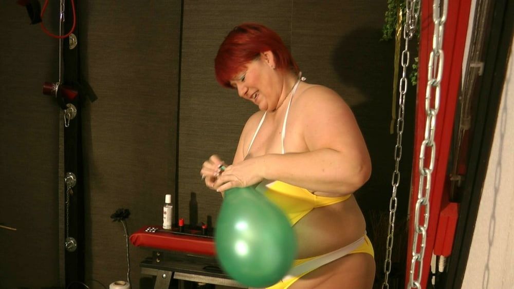 Balloon fun in a bathing suit #7