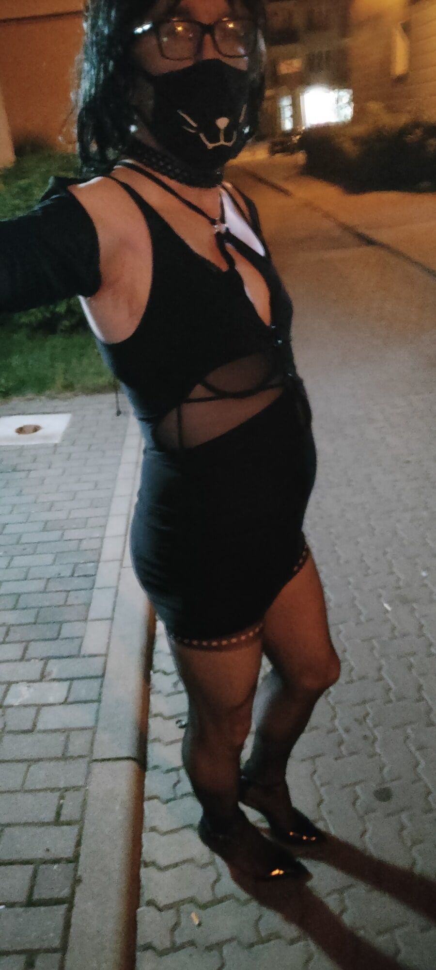 Mini Black Dress by night #9