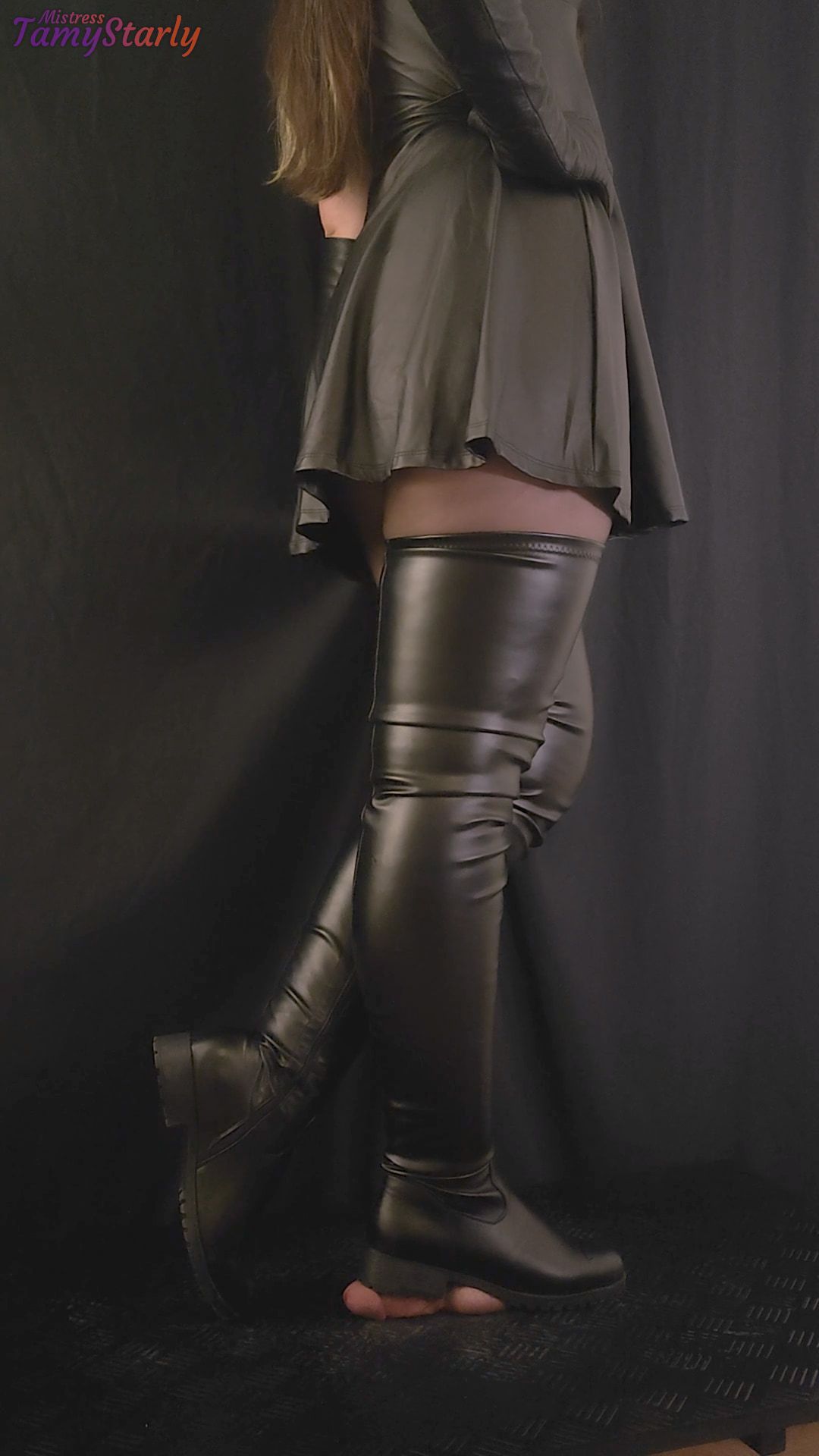 Heavy Trampling Your Dick in Thigh High Leather Boots #11