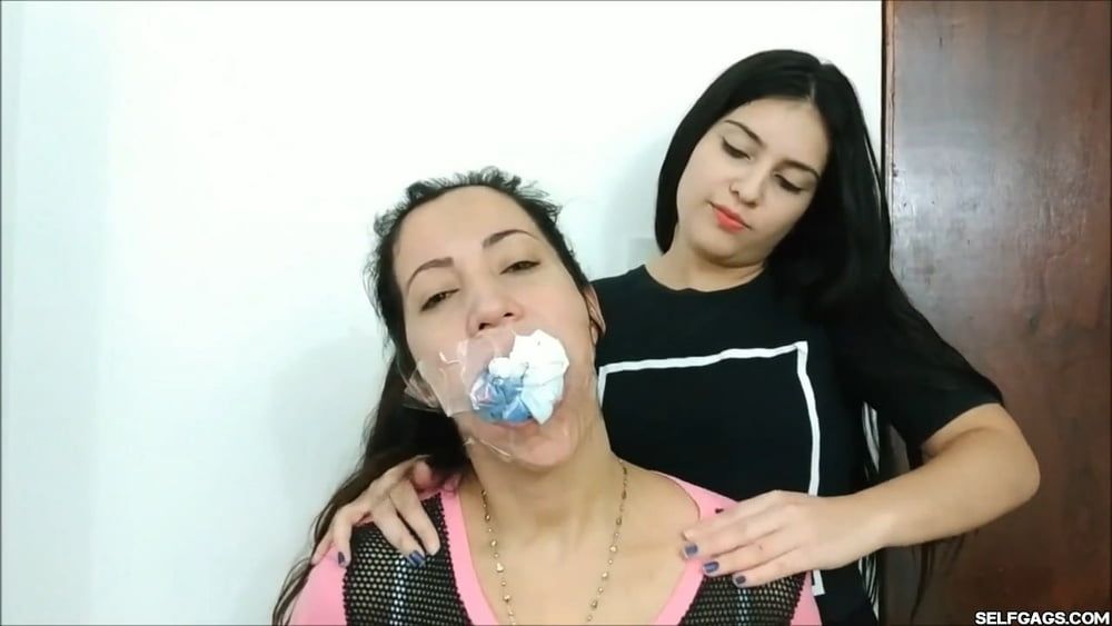Gagged Woman Mouth Stuffed With Multiple Socks - Selfgags #13