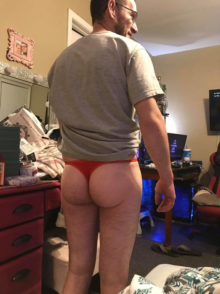 Hubby in a thong #2