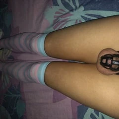 Caged sissy