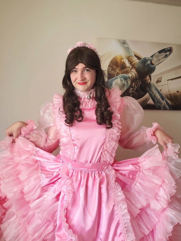 SIssy Long Frilly Pink Dress  #5
