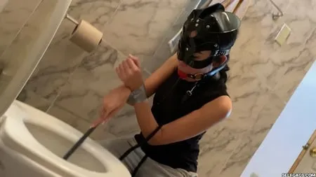 cute slave girl used as toilet cleaner by lezdom mistress         