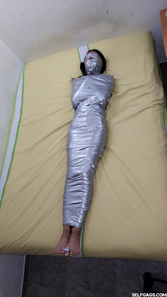 Young Girl Duct Tape Wrapped Like An Egyptian Mummy #27