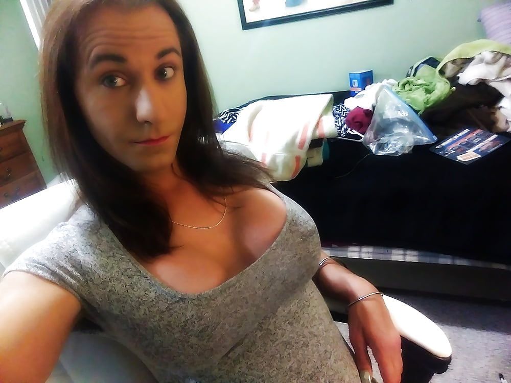 Me in a cute gray dress  #6