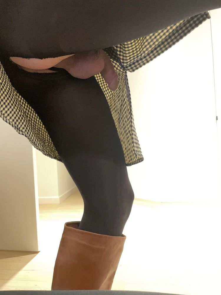 Checkered dress and pantyhose #12