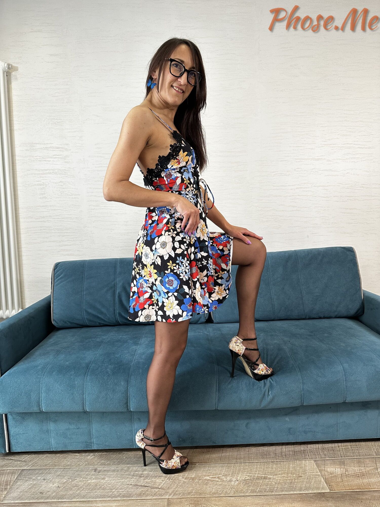 Sexy Mature Karina Fox In Summer Dress and Pantyhose #10