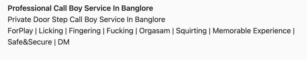 Professional Call Boy Service In Banglore