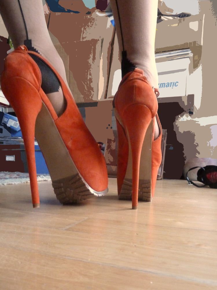 orange platform heels #11