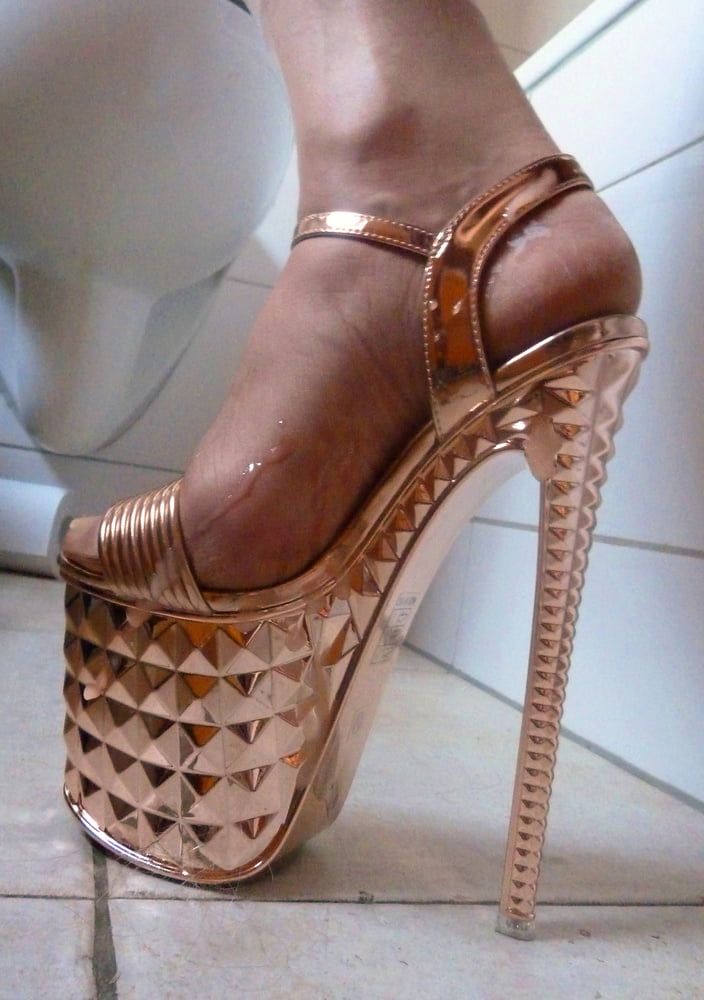 golden platform high heels #6