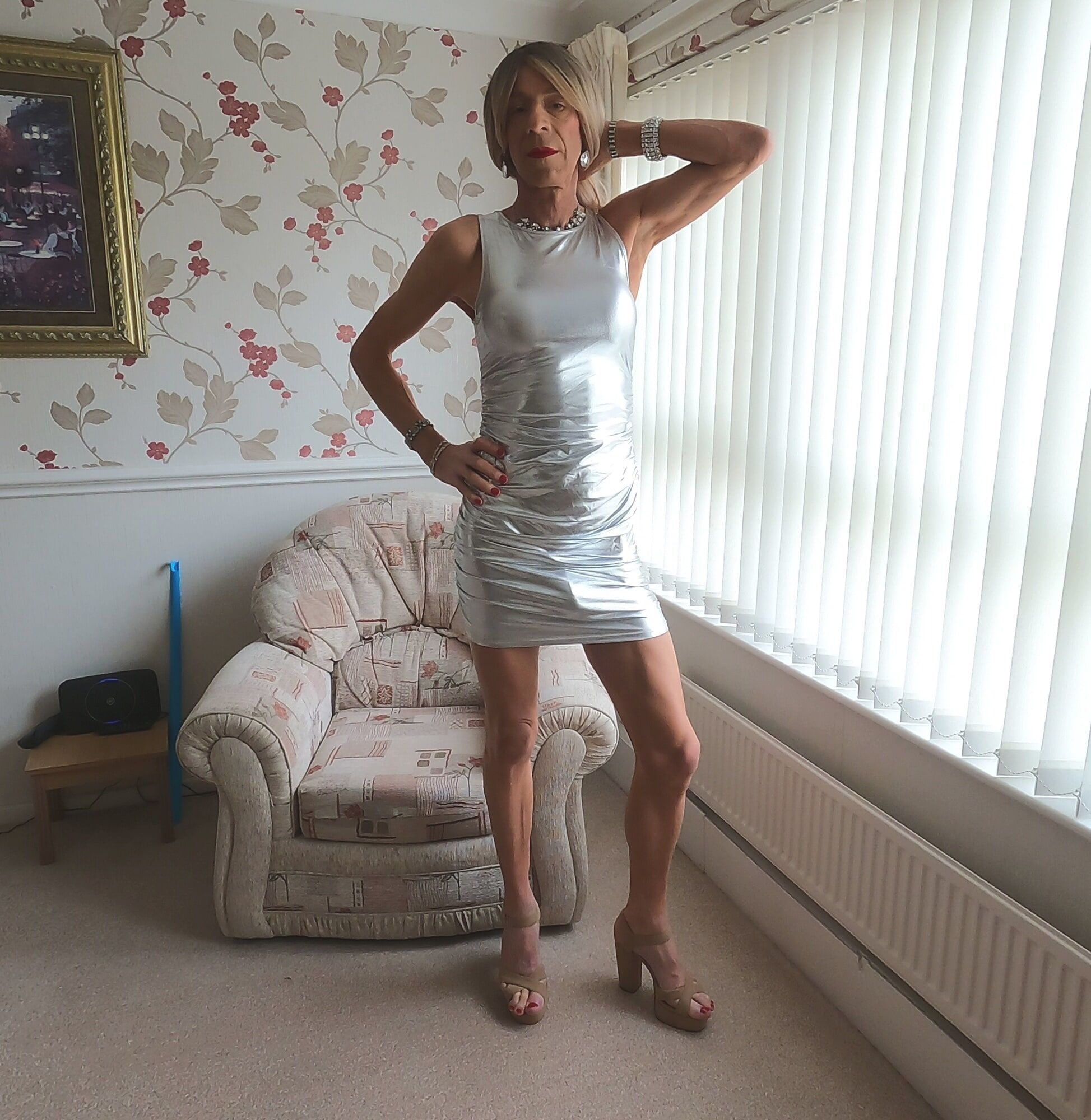 132 Alessia Travestita - Silver Party Dress #24