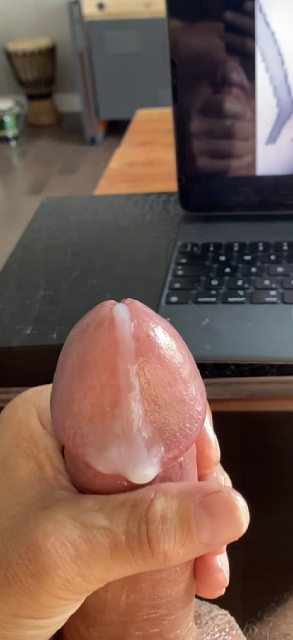 Playing with my cock and cum #14