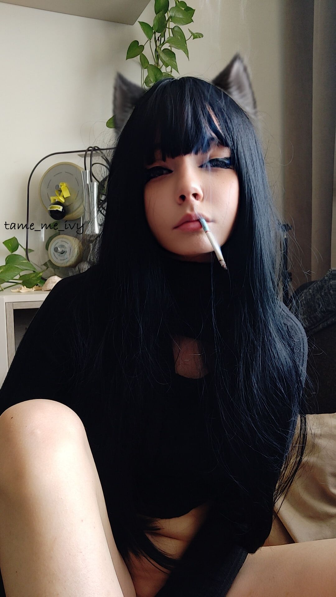 Goth Girl smoking #9